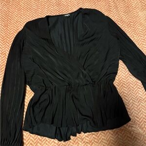 Express Black Wrap Blouse